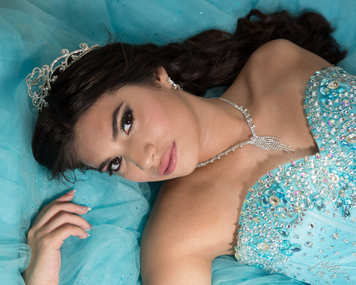 Light blue quinceañera dress